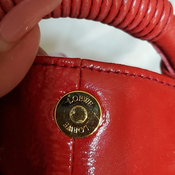 SOLD SOLD SOLD 🌟CLEARANCE🌟 Loewe "Hammock" Bag. Red Goat Patent Leather. COA. - Picture 9 of 15